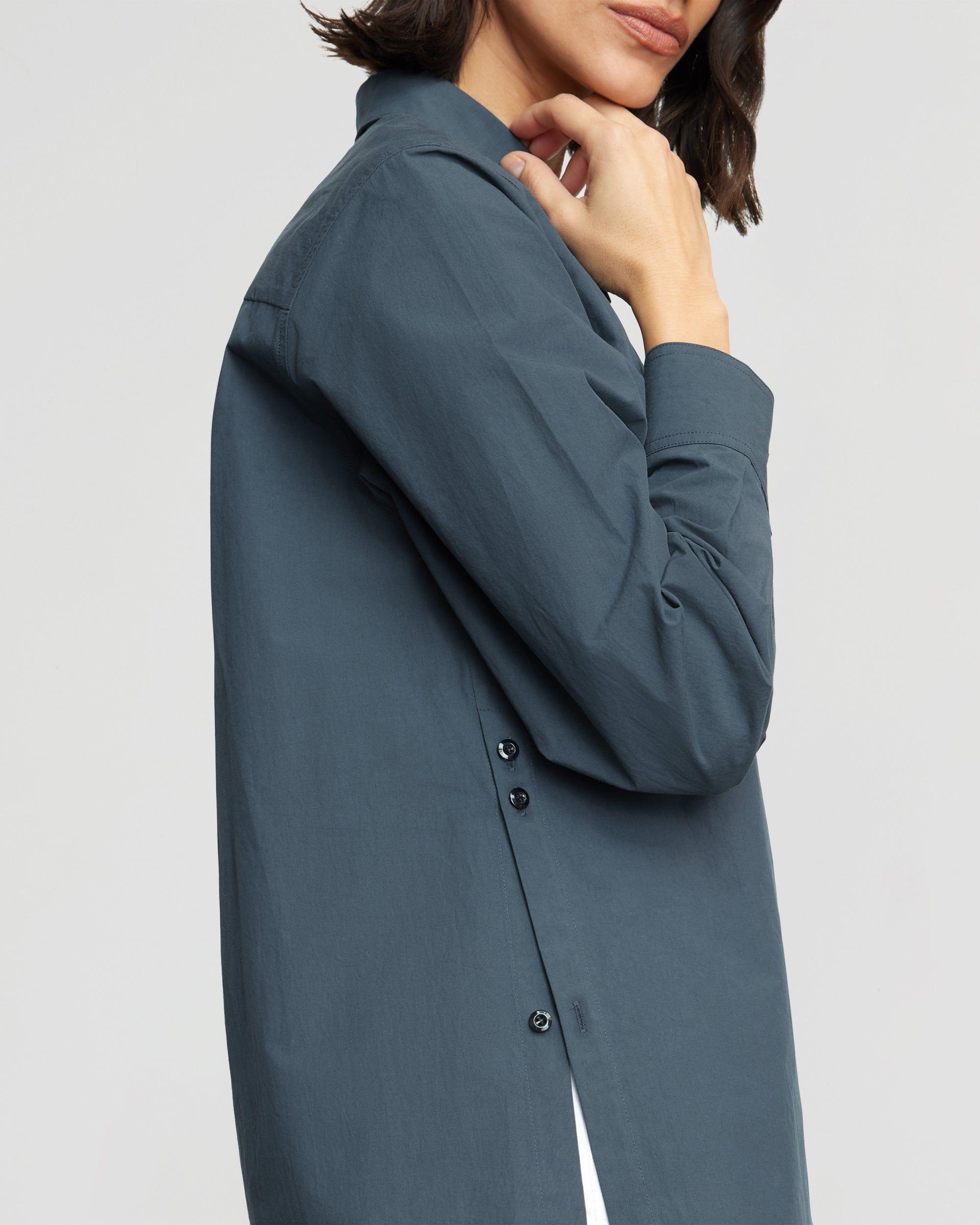 Phoebe Side-Button Tulip-Hem Shirt Product Image