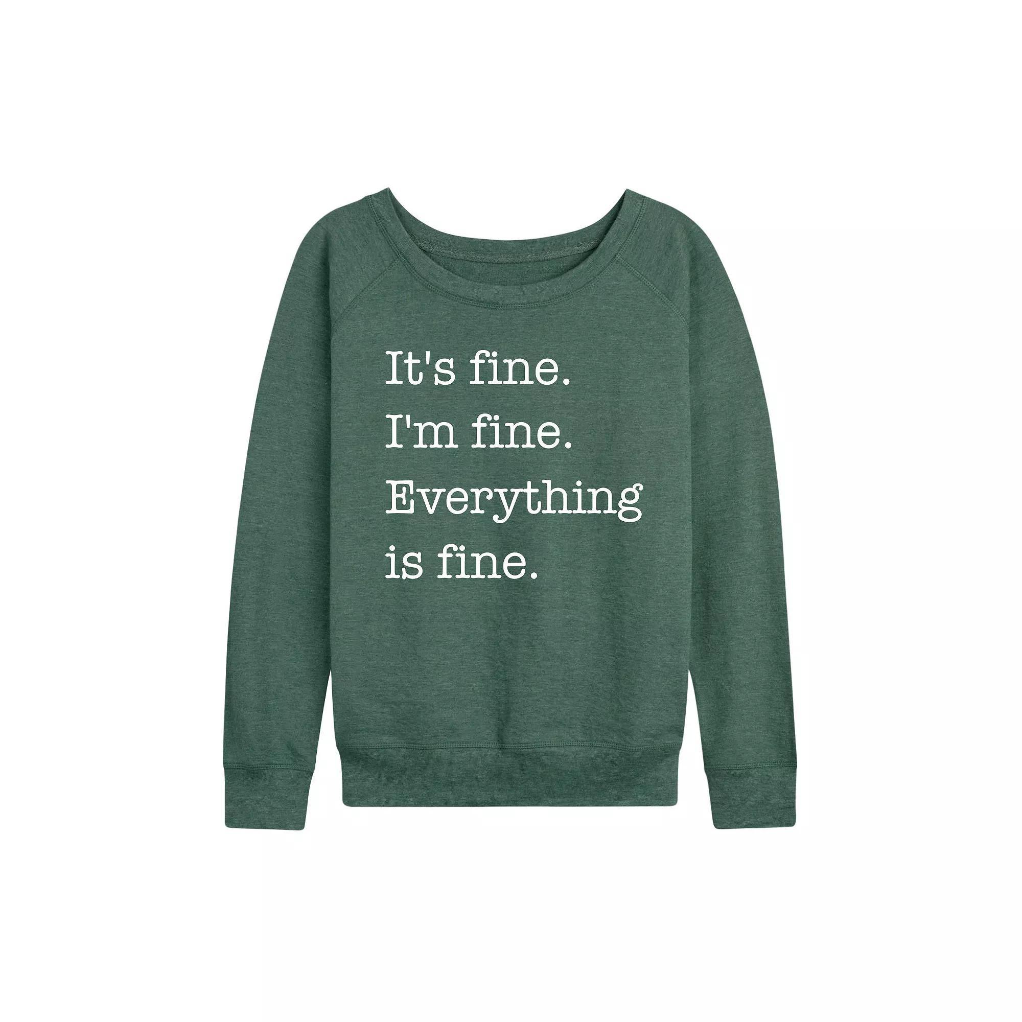 Women's It's Fine I'm Fine French Terry Long Sleeve Tee, Girl's,  Product Image