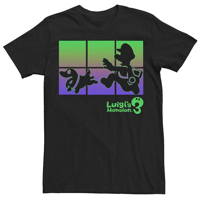 Big & Tall Luigi's Mansion 3 Luigi And Polterpup Silhouette Tee, Men's, Size: XXL Tall, Black Product Image