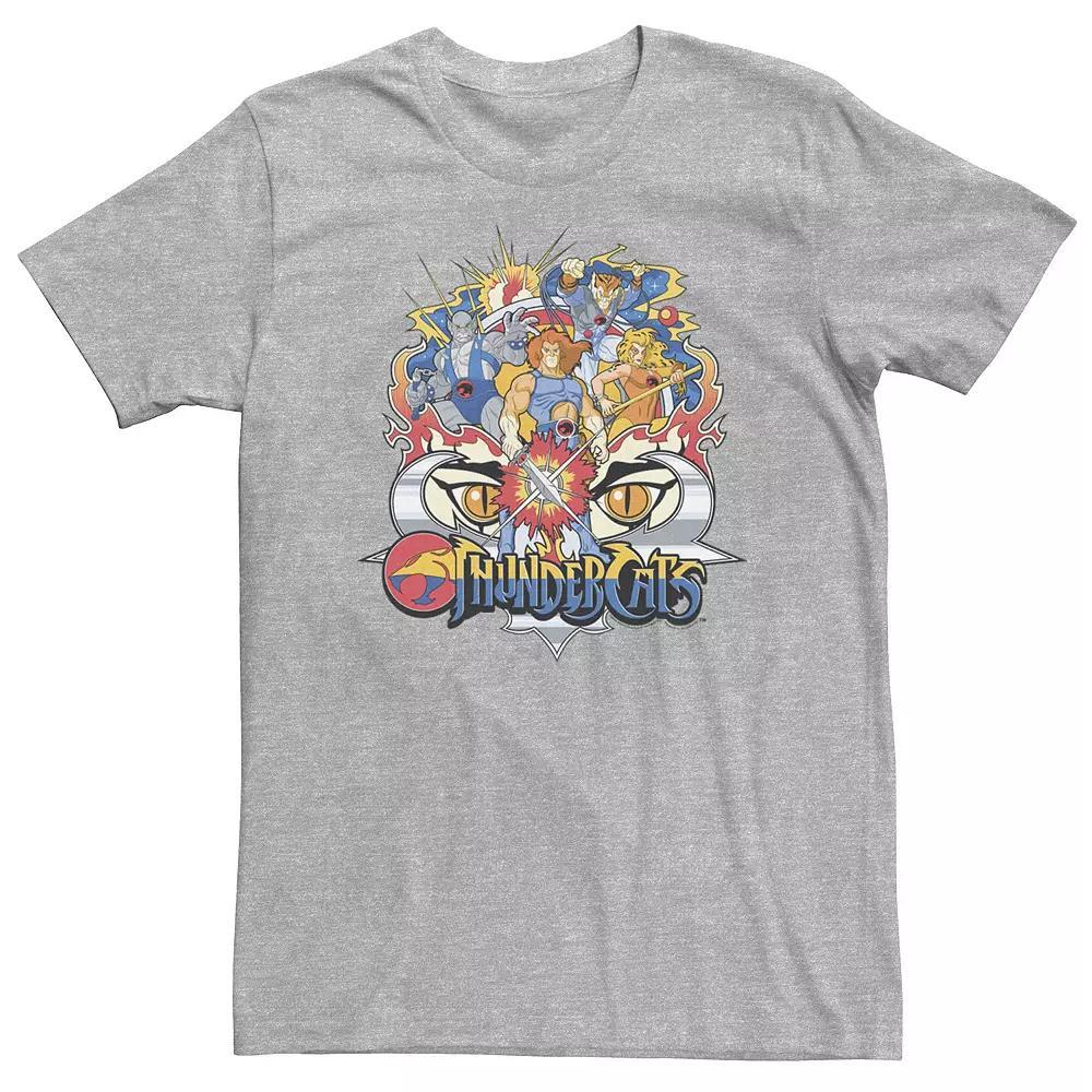 Big & Tall ThunderCats Group Shot Logo Badge Tee, Men's, Size: XXL Tall, Athletic Grey Product Image