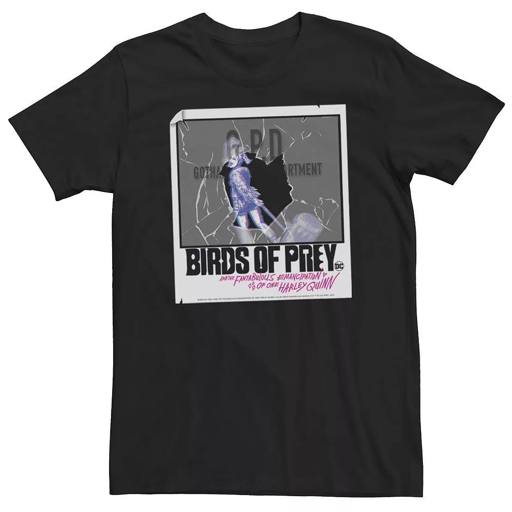 Men's Harley Quinn: Birds of Prey Polaroid Picture Tee, Size: 3XL, Black Product Image