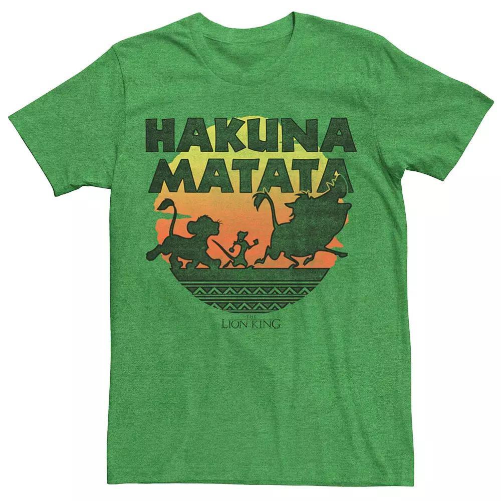 Men's Disney Lion King Simba, Timon, & Pumbaa Hakuna Matata Silhouette Retro Group Shot Tee, Size: XL, Kelly Grey Product Image