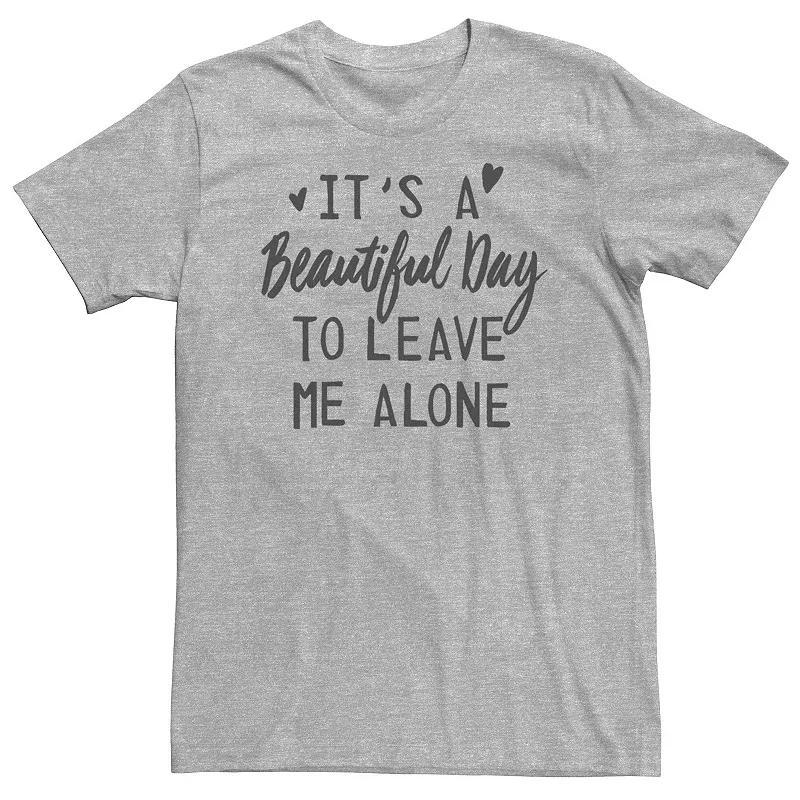 Big & Tall "It's A Beautiful Day To Leave Me Alone" Vintage Tee, Men's, Size: Large Tall, Athletic Grey Product Image