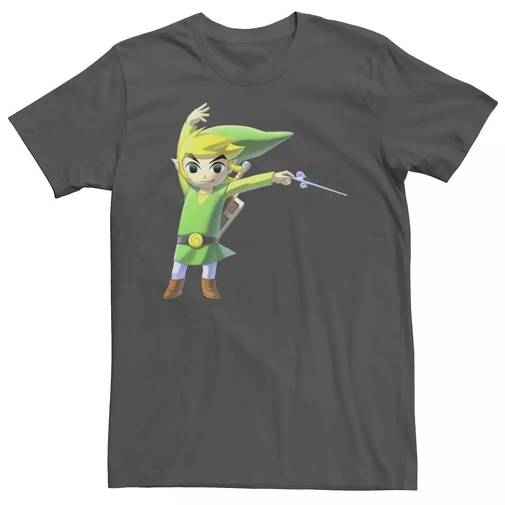 Men's Nintendo Legend of Zelda Toon Link Portrait Tee, Size: Medium, Grey Product Image