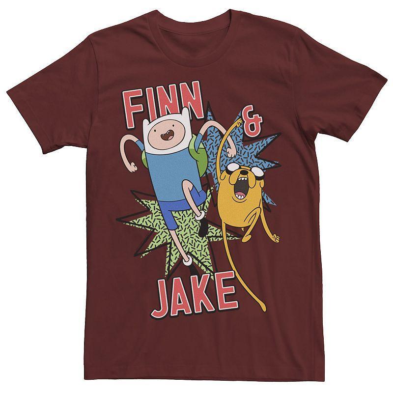 Men's Cartoon Network Adventure Time Finn & Jake Kapows Tee, Size: Small, Royal Grey Product Image