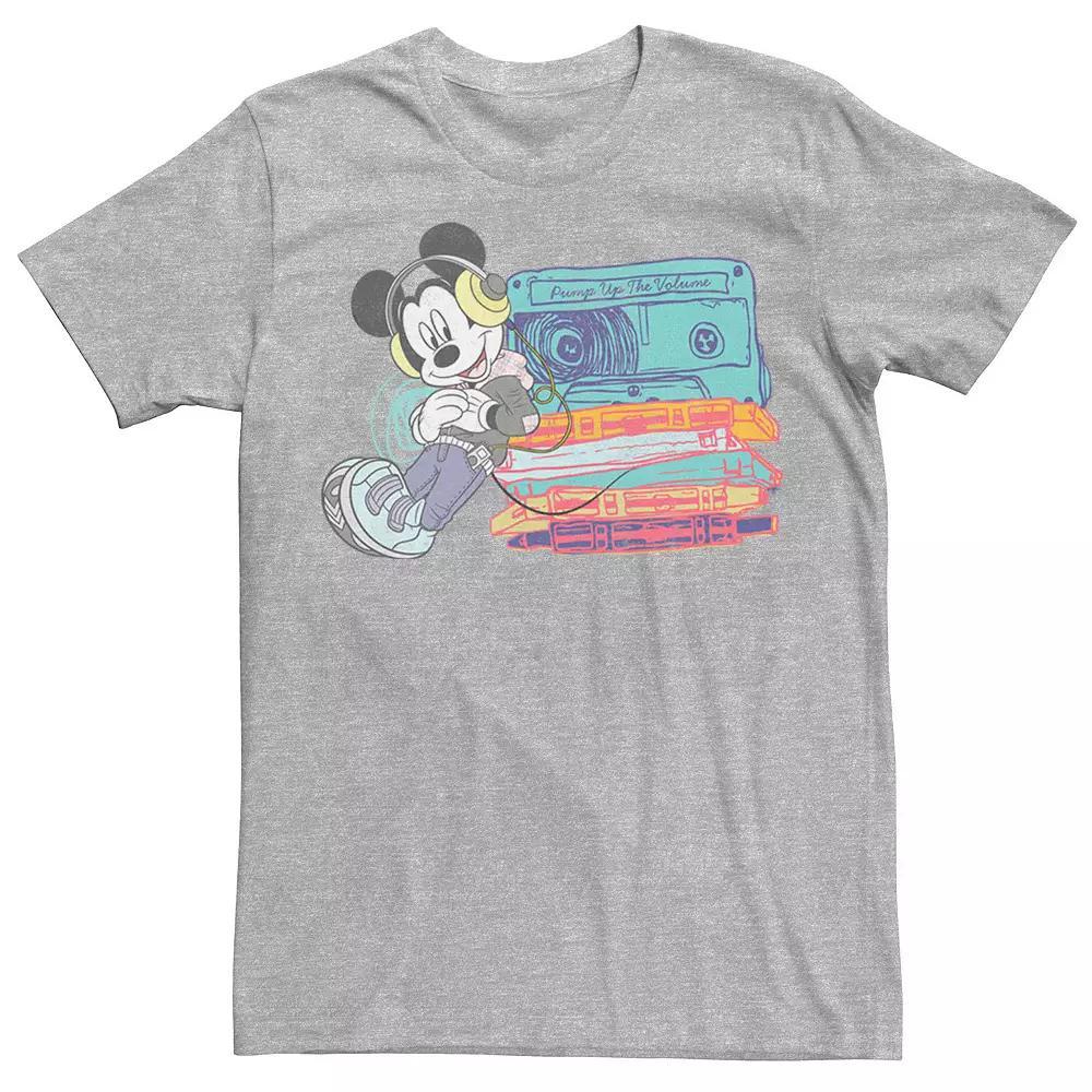 Disney's Mickey And Friends Mixtape Mickey Mouse Men's Tee, Size: 3XL, Athletic Grey Product Image