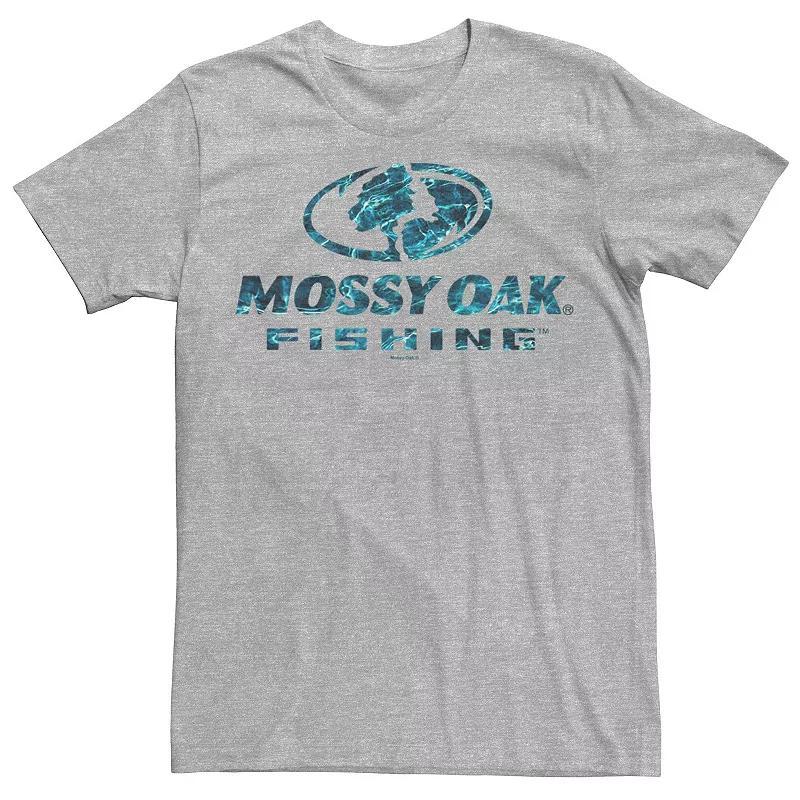 Men's Mossy Oak Fishing Blue Water Surface Logo Graphic Tee, Size: XL, Athletic Grey Product Image