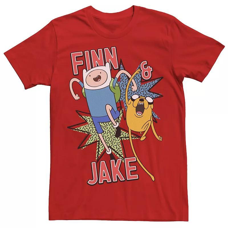 Men's Cartoon Network Adventure Time Finn & Jake Kapows Tee, Size: Small, Royal Grey Product Image