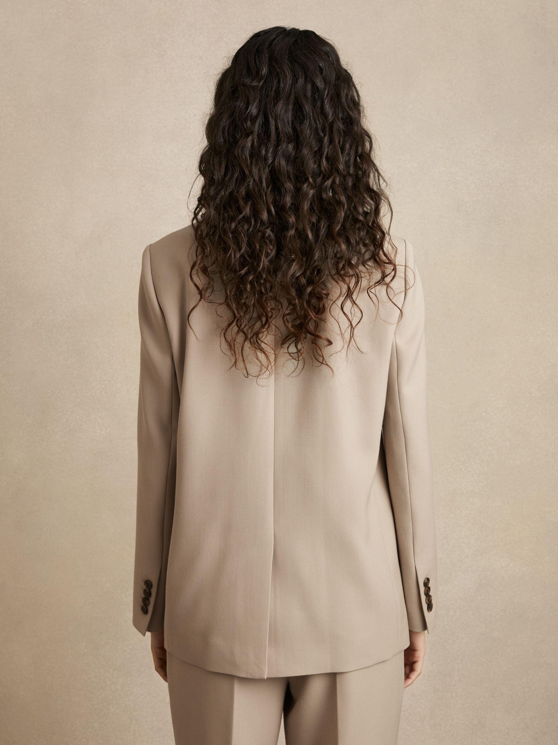 Petite Crepe Wide-Leg Tailored Trousers in White Product Image