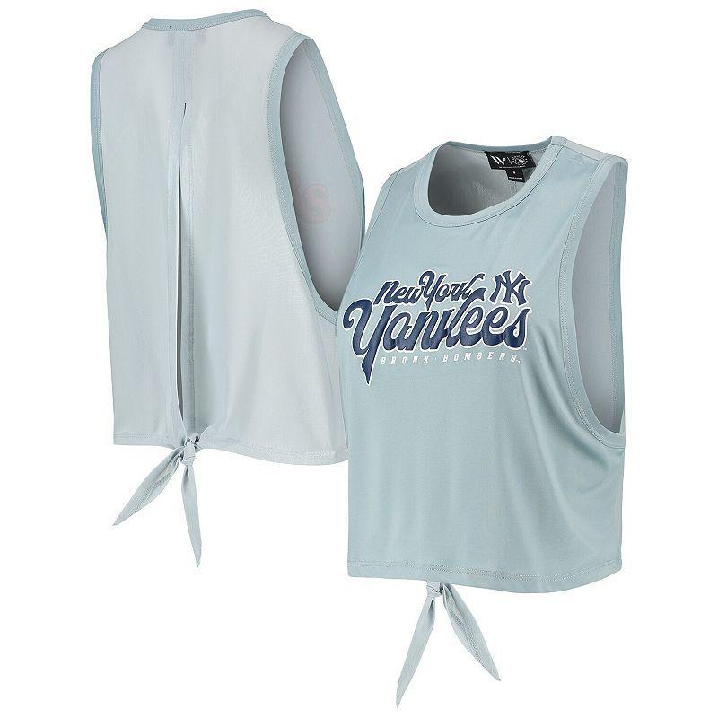 Womens The Wild Collective Light New York Yankees Open Back Twist-Tie Tank Top Product Image