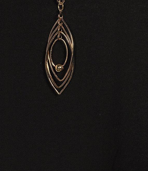 R & M Richards Embroidered Mesh Contrast Round Neck 3/4 Sleeve 2-Piece Duster Jacket Dress Product Image