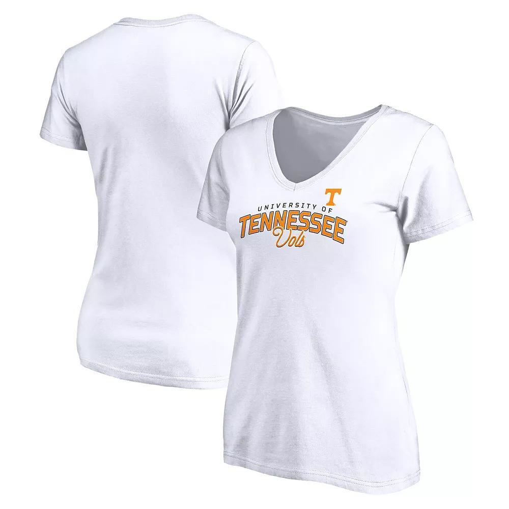Women's Fanatics White Tennessee Volunteers Running Start V-Neck T-Shirt, Size: Medium Product Image