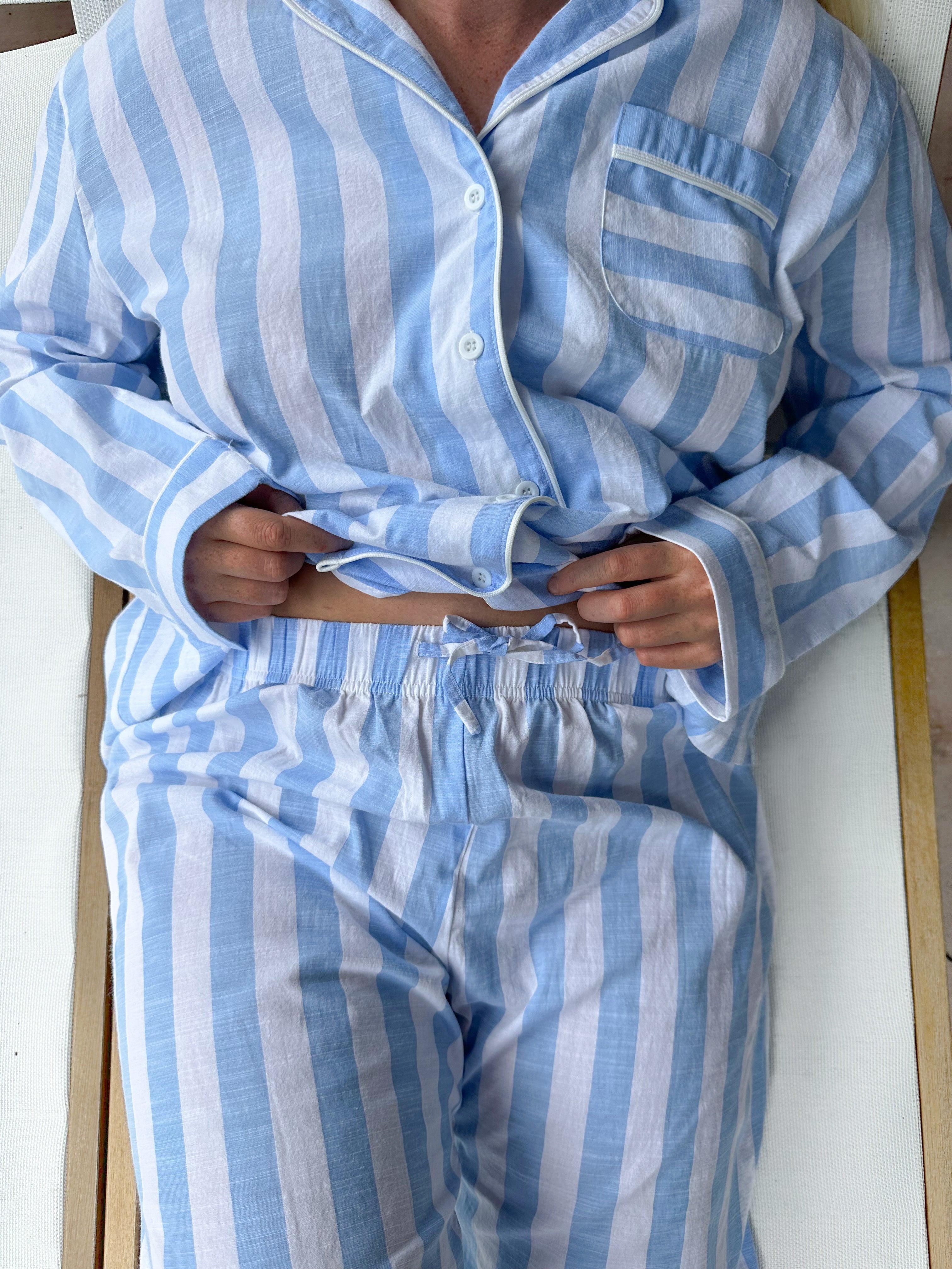 A Day In Greece Striped Pajama Pants Product Image