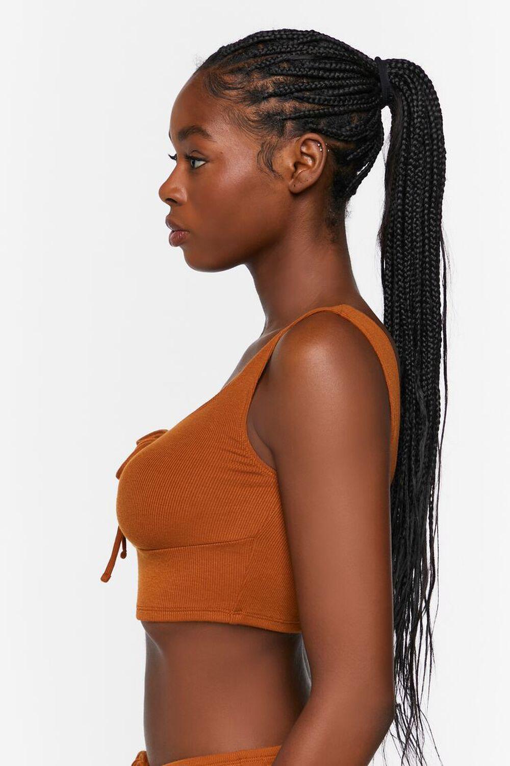 Ruched Drawstring Lounge Crop Top | Forever 21 Product Image