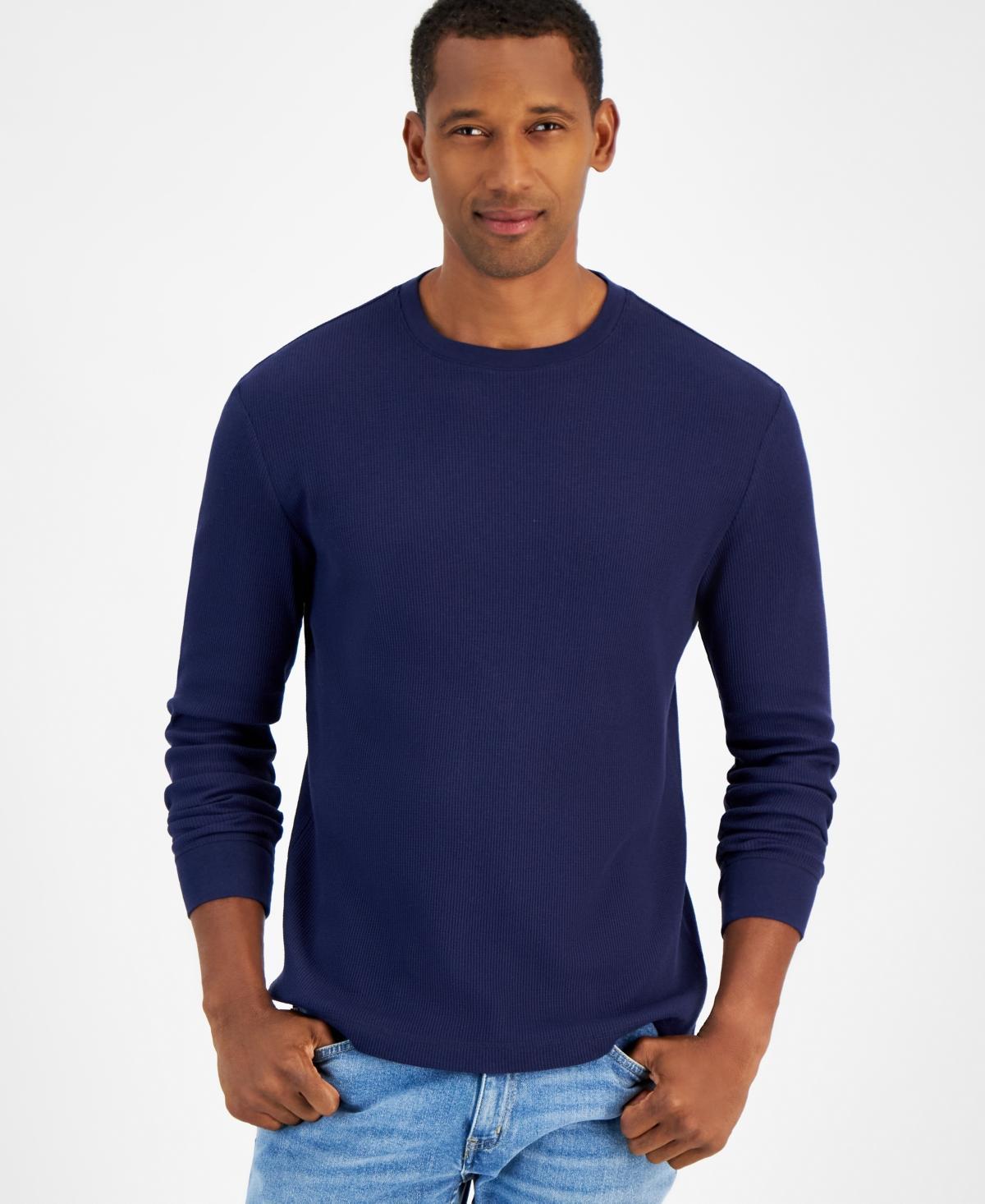 Club Room Mens Thermal Long-Sleeve Ribbed Crewneck Sweater, Created for Macys Product Image