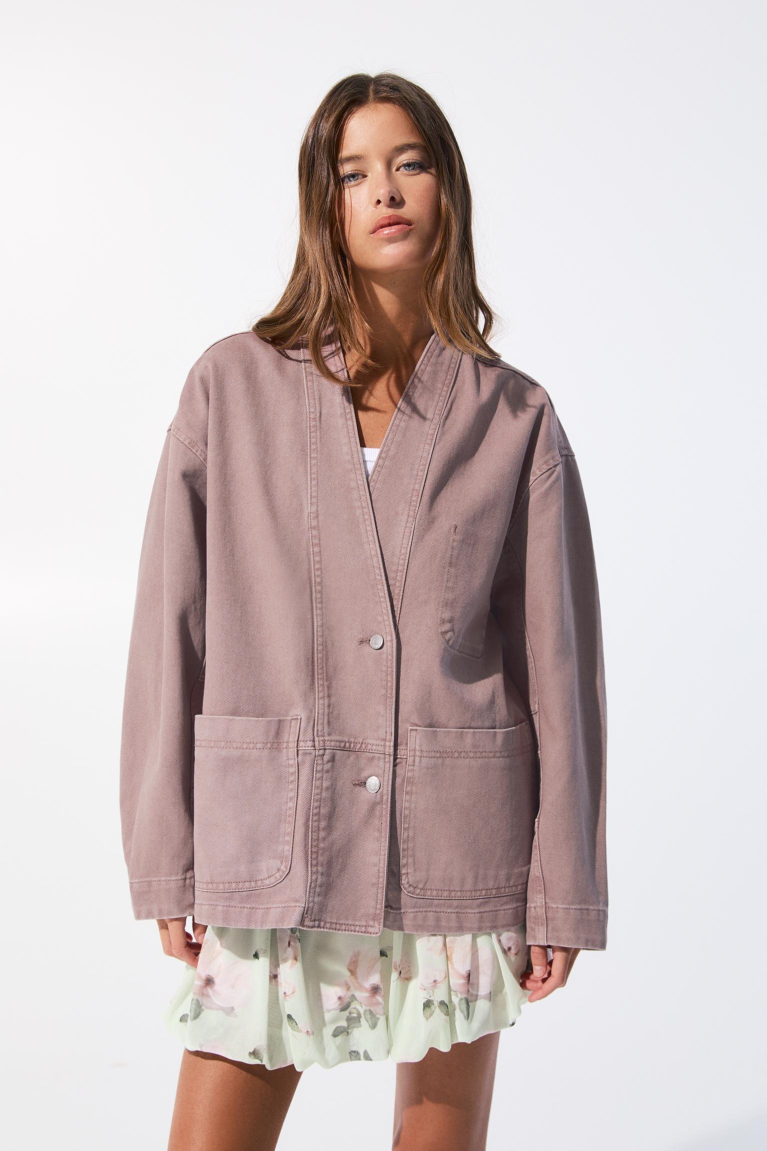 Pink denim jacket Product Image