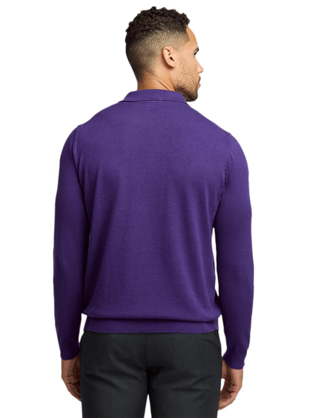 Supima Cotton Three Button Polo - Plum Product Image