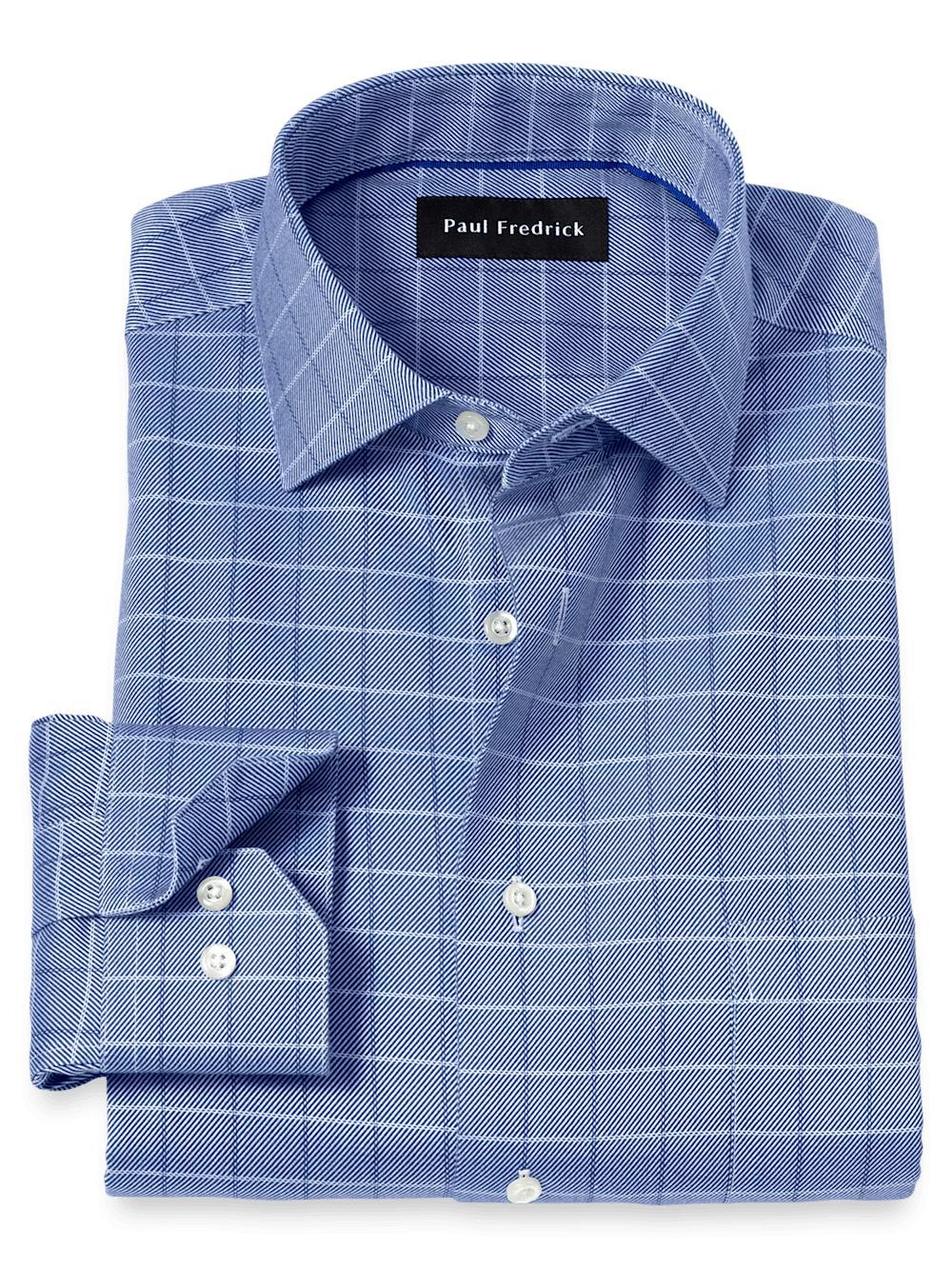 Comfort Stretch Non-Iron Check Dress Shirt - Cobalt Product Image