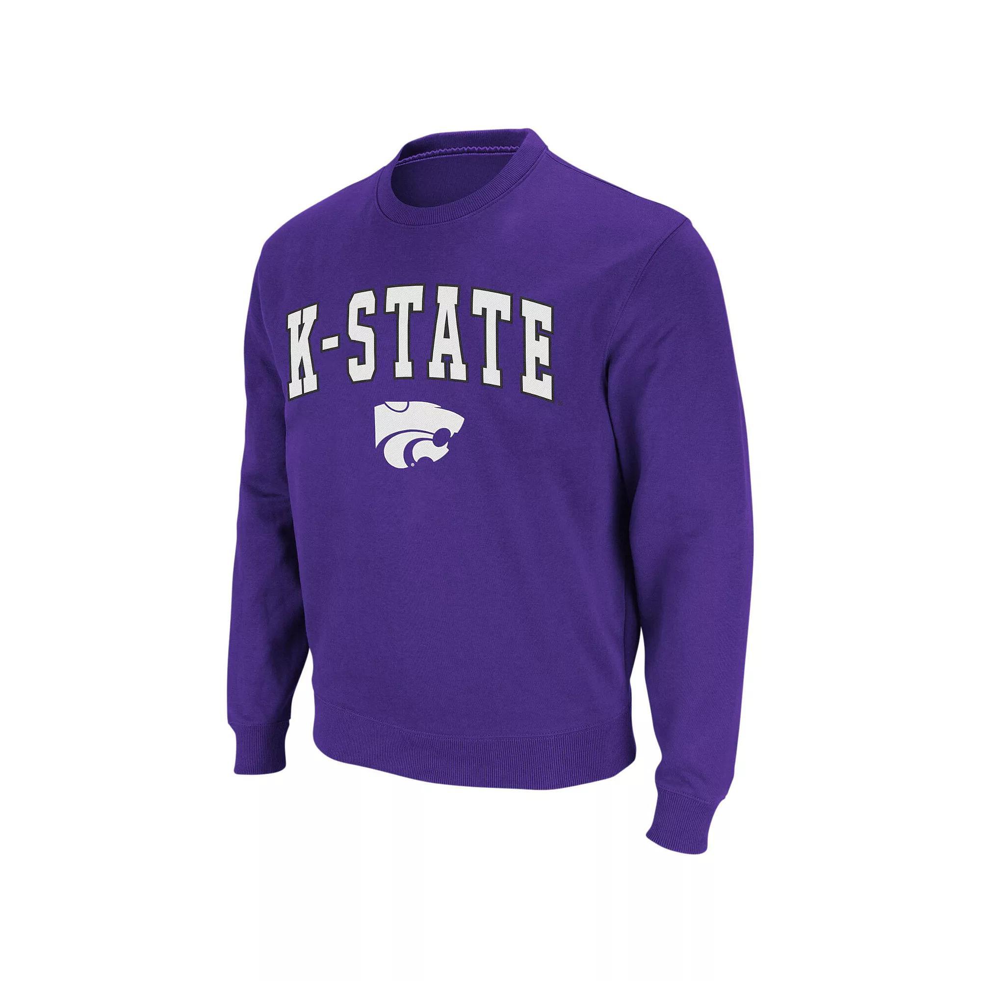 Men's Colosseum Purple Kansas State Wildcats Arch & Logo Crew Neck Sweatshirt, Size: XL Product Image