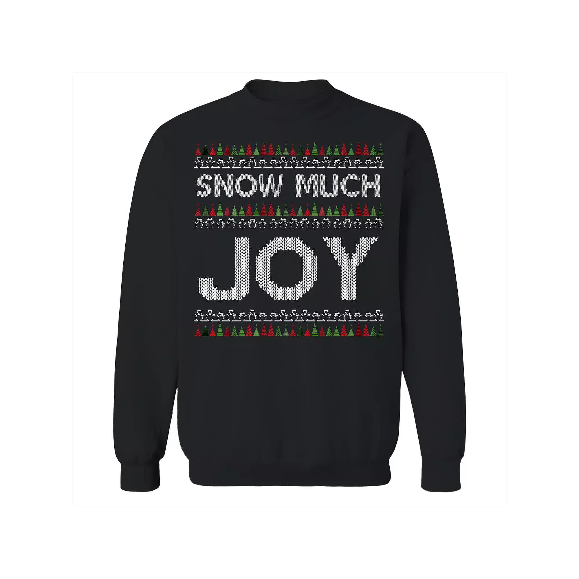 Men's Snow Much Joy Christmas Sweater Graphic Sweatshirt, Size: Large, Black Product Image