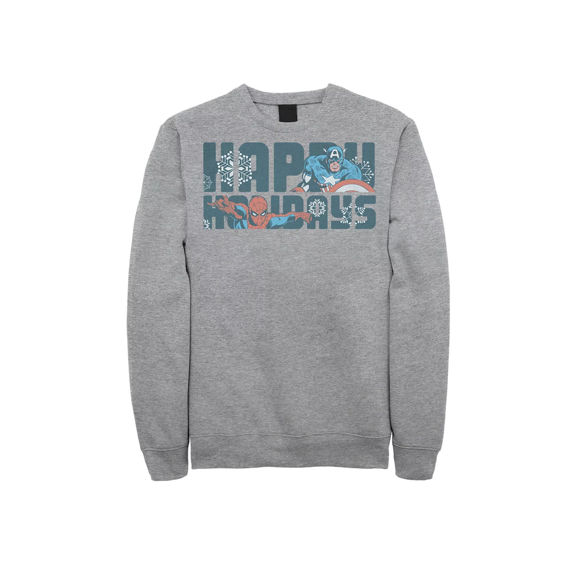Men's Marvel Happy Holiday Heroes Seasonal Fleece,  Product Image