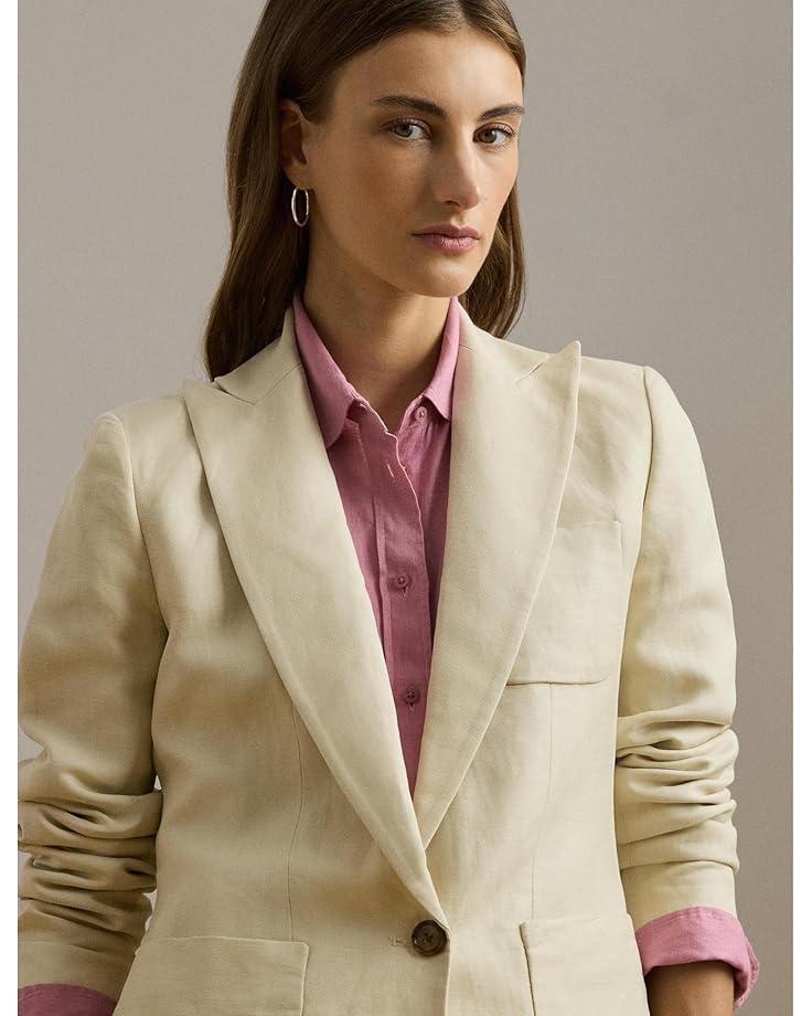 Women's Lauren Ralph Lauren Linen-Blend Twill Blazer Product Image