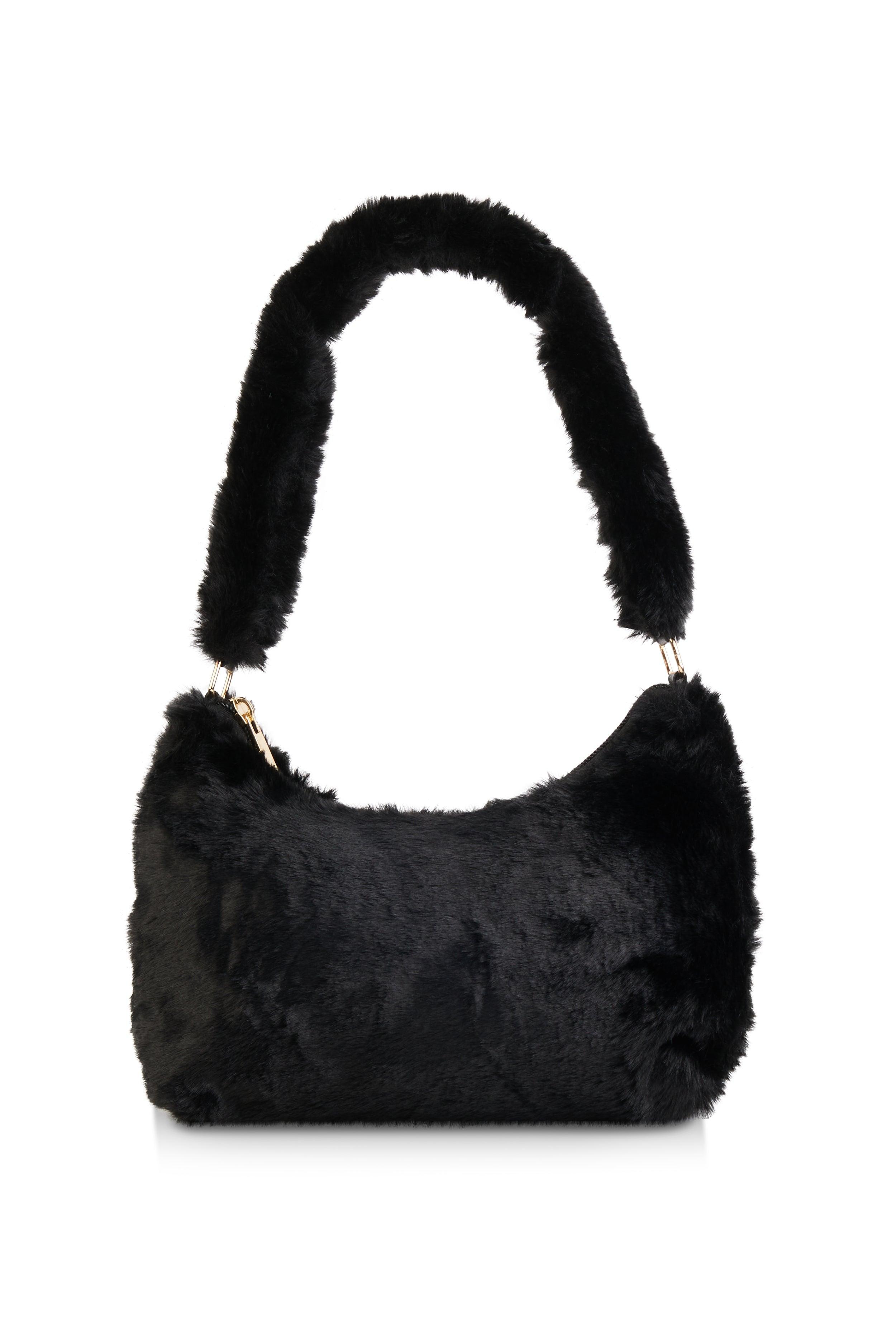 Womens Faux Fur Shoulder Bag Product Image