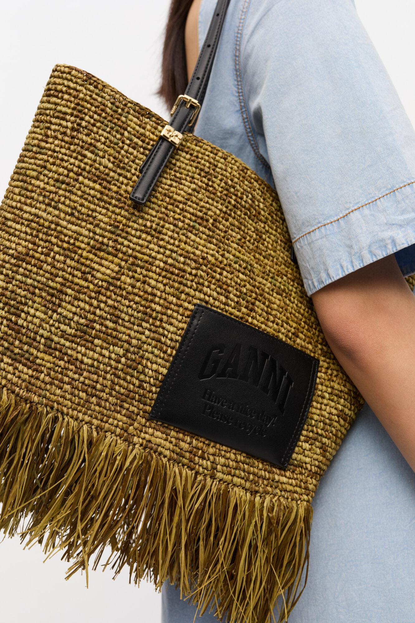 Raffia Tote Fringes Bag Small Product Image