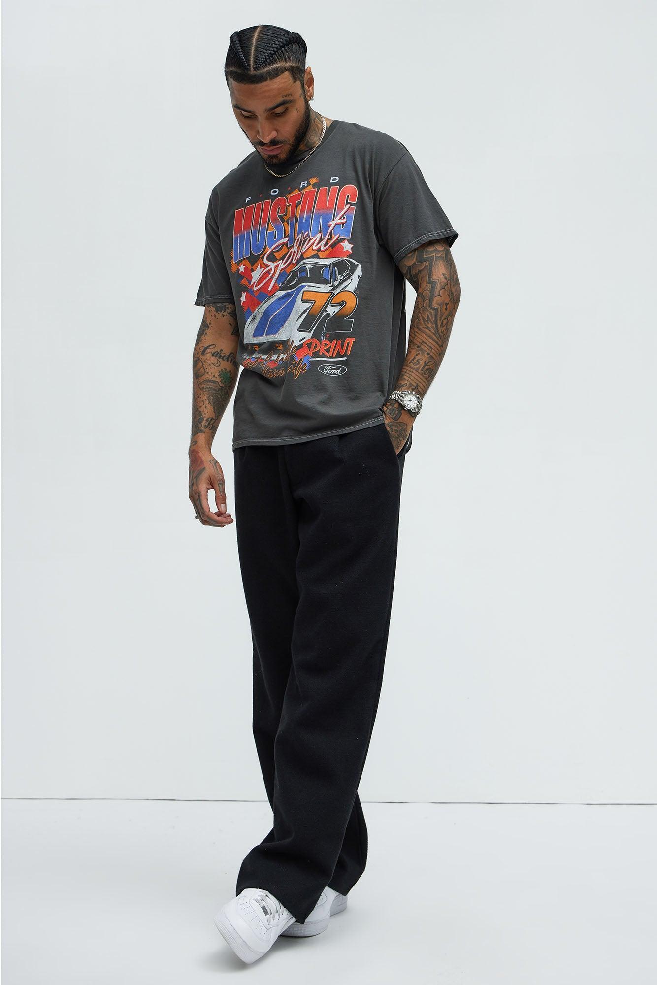 Ford Mustang 72 Sprint Oversized Short Sleeve Tee - Black Product Image