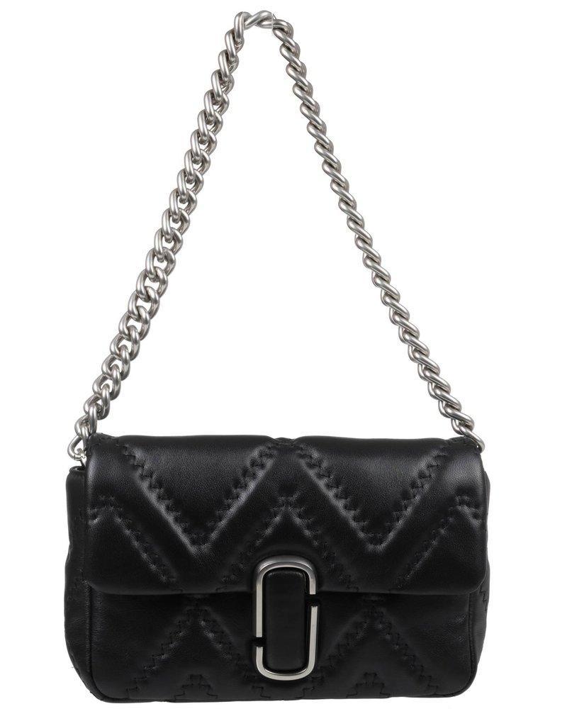 MARC JACOBS Logo Plaque Quilted Shoulder Bag In Black Product Image