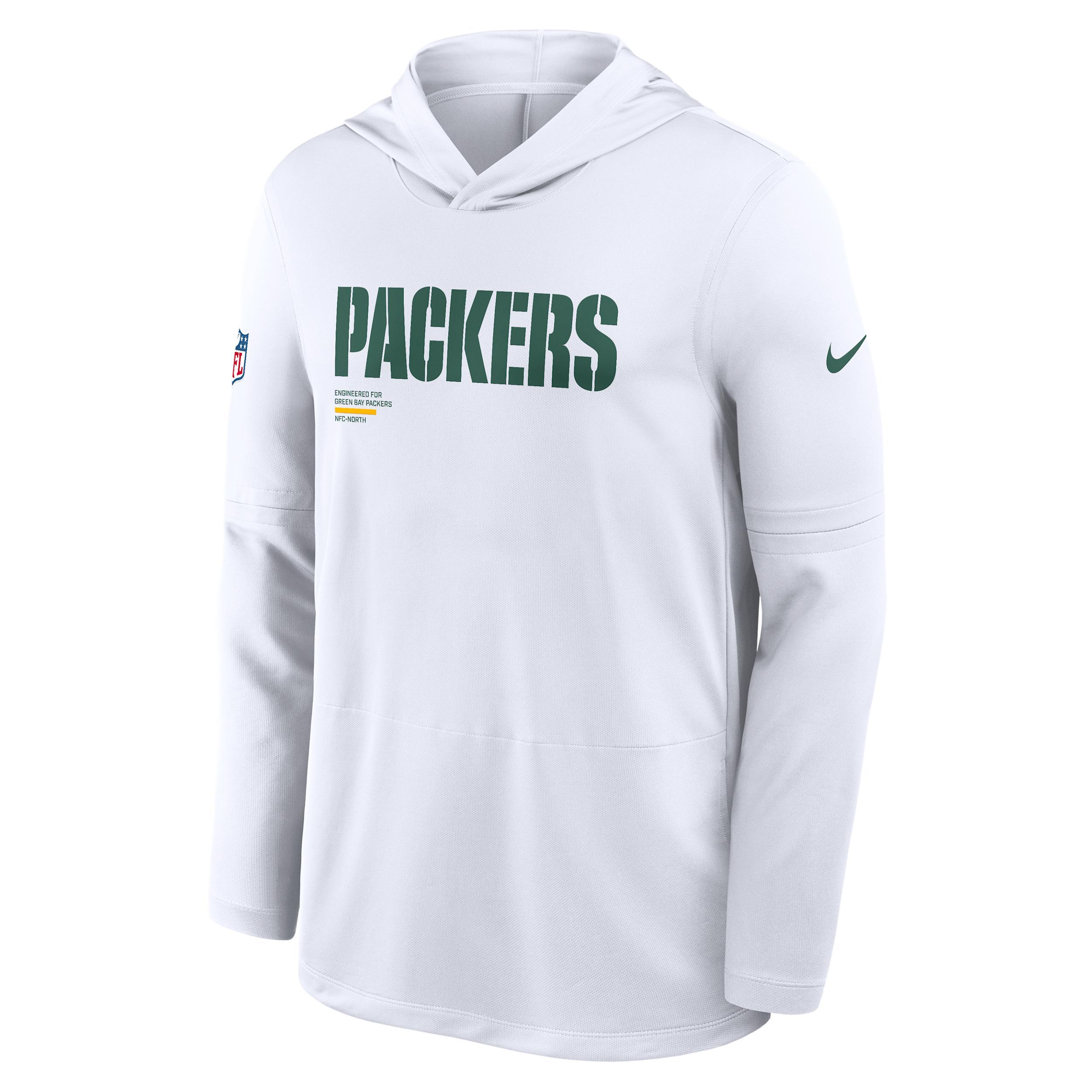 Green Bay Packers Pure Fury Sideline Nike Mens Dri-FIT NFL Long-Sleeve Hooded Top | 03B910A7T-P8B Product Image