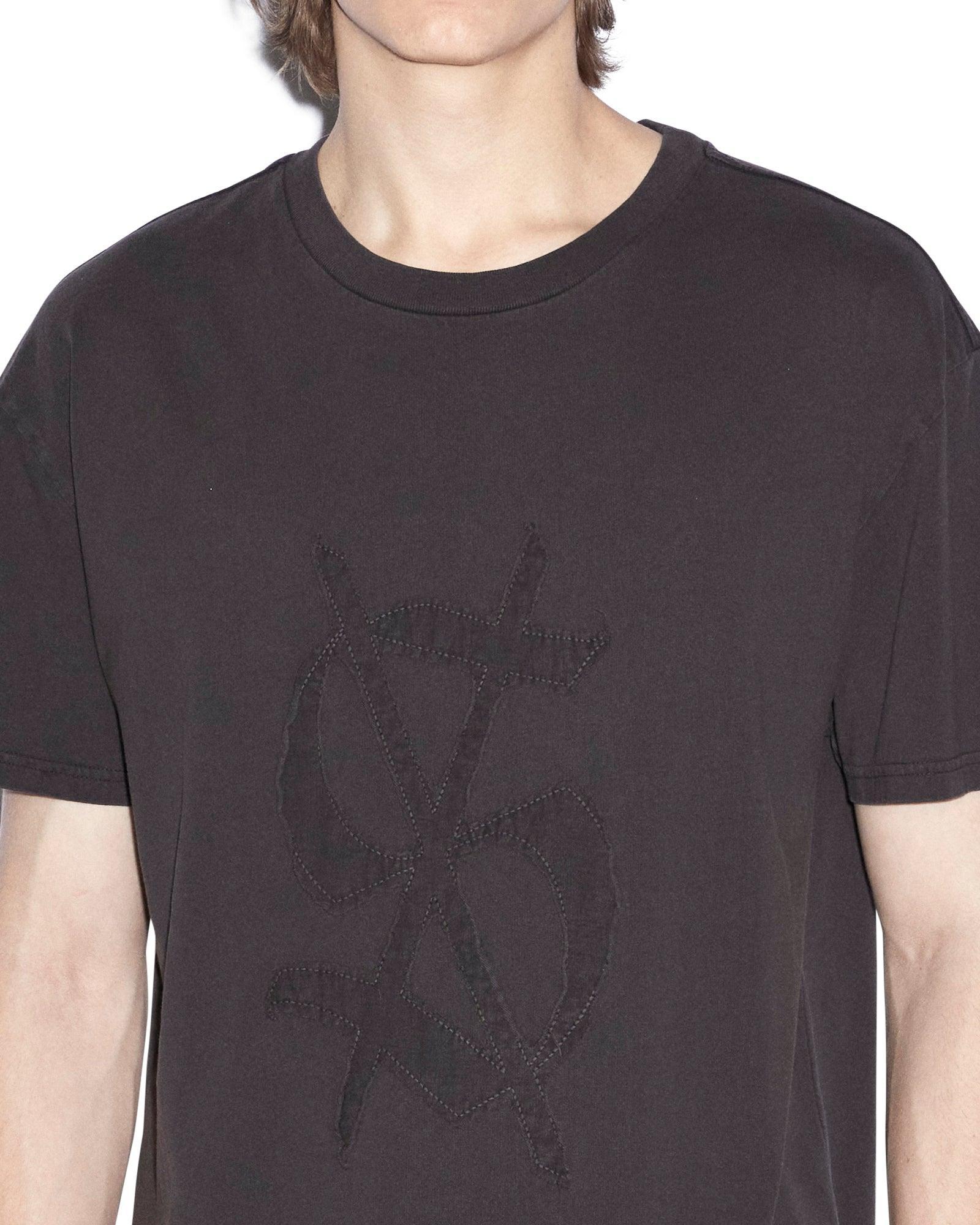 Flame logo T-shirt in  1001 black - white  - Palm Angels® Official  Product Image