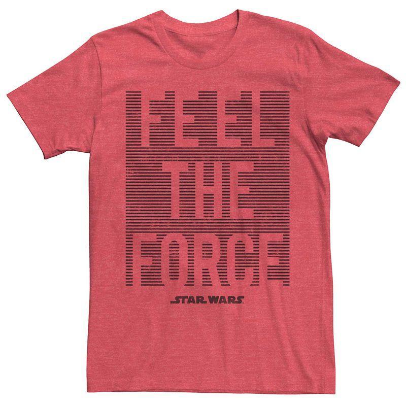 Men's Star Wars "Feel The Force" Tee, Size: Large, Red Grey Product Image