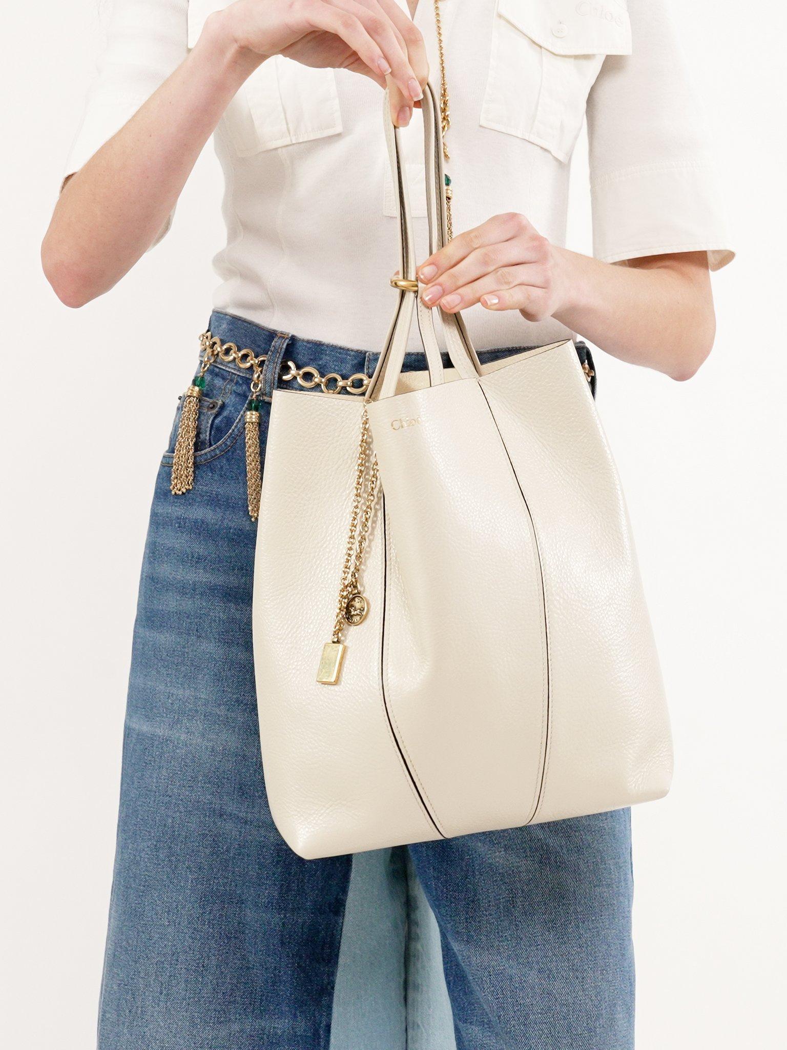 Chloé Spin tote bag in grained leather Product Image