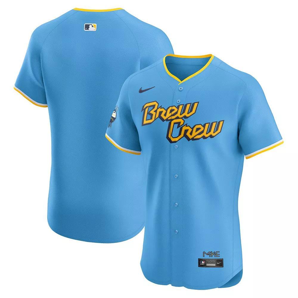 Men's Nike Powder Blue Milwaukee Brewers City Connect Elite Jersey, Size: 56, Light Product Image