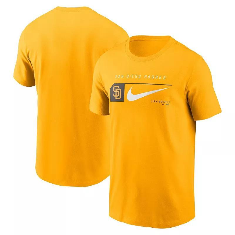 Men's Nike Gold San Diego Padres Team Swoosh Lockup T-Shirt, Size: Medium Product Image