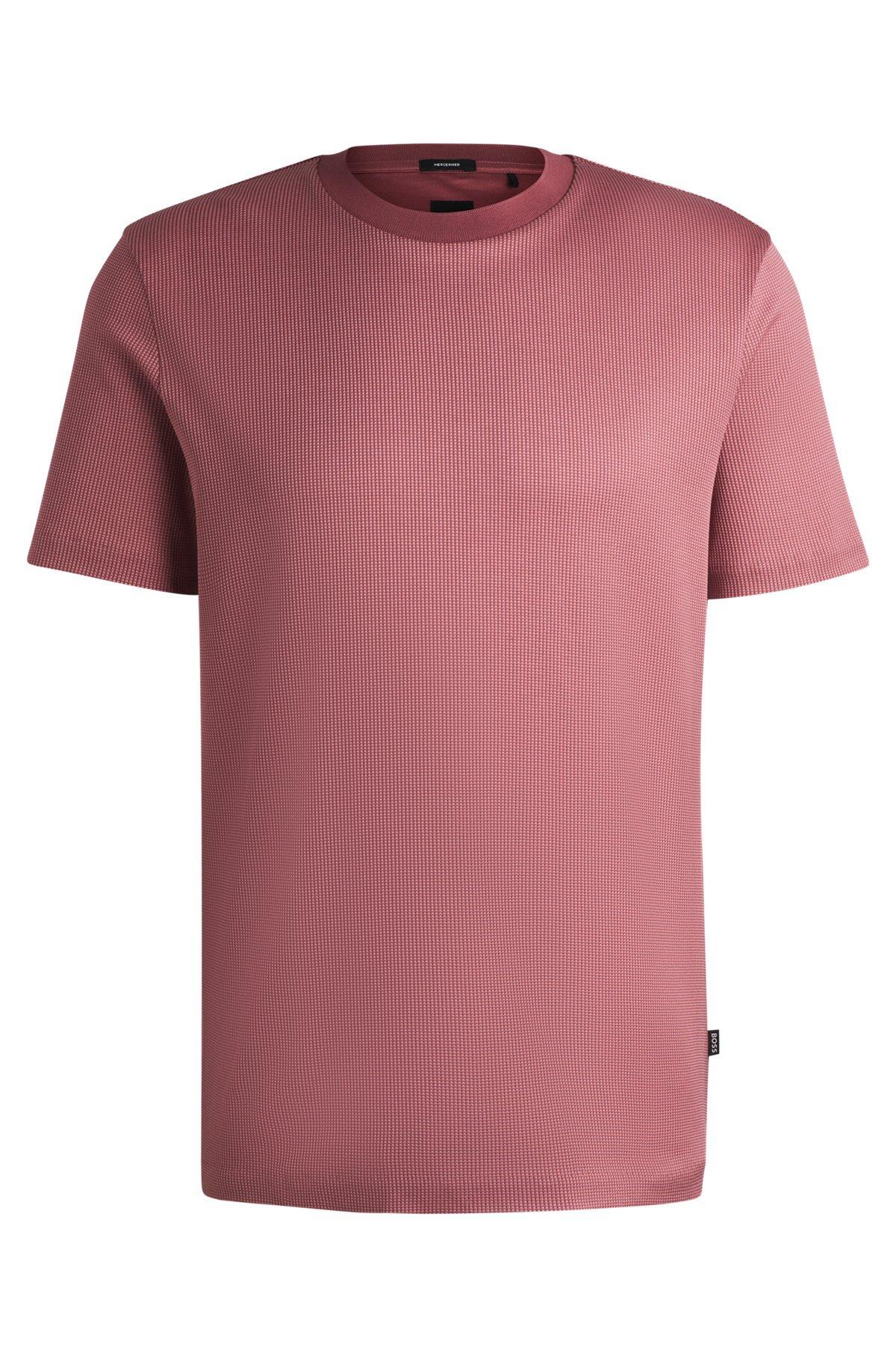 Regular-fit T-shirt in structured cotton Product Image