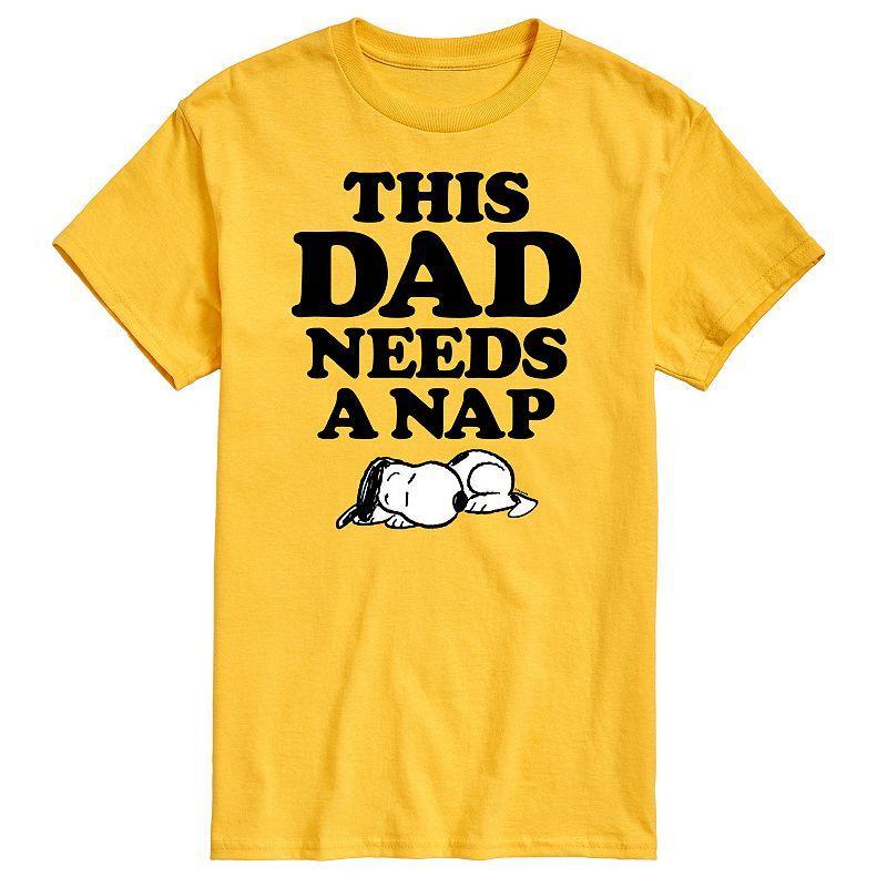 Men's Peanuts This Dad Needs A Nap Graphic Tee, Size: XS, Gray Product Image