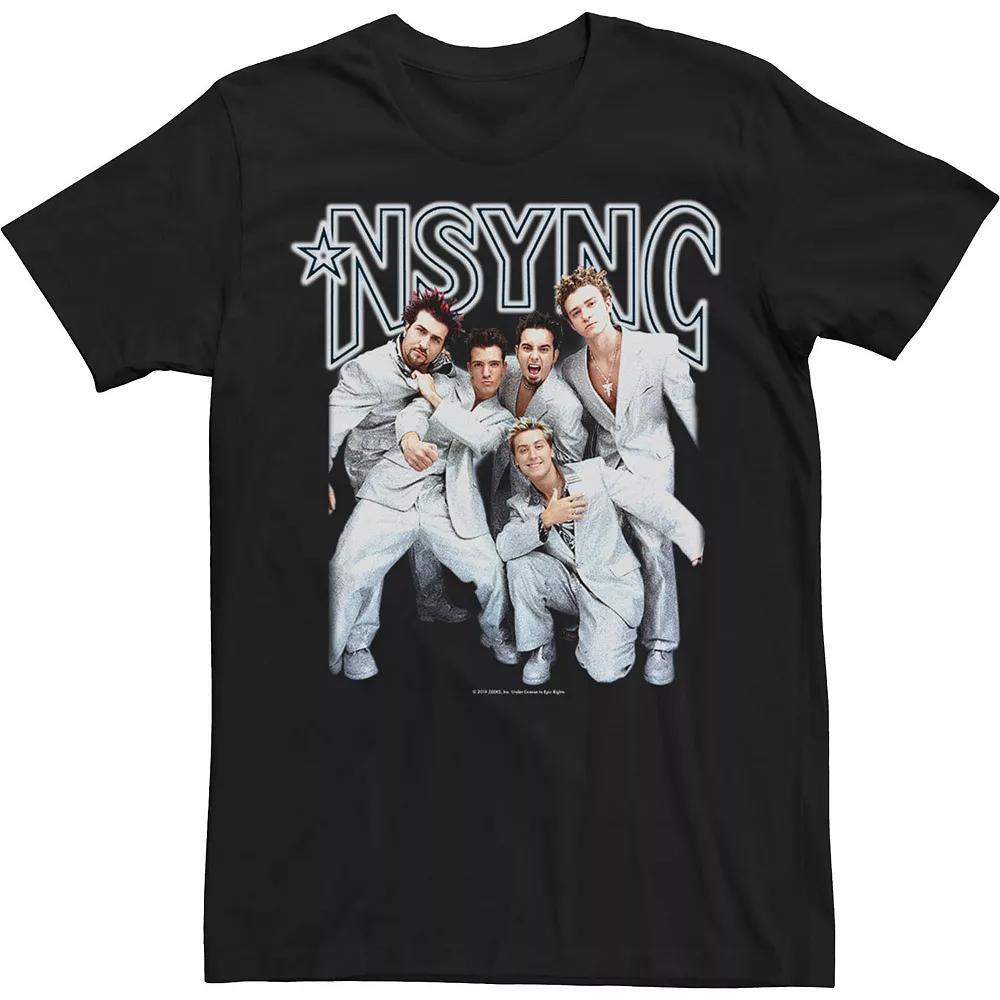 Big & Tall NSYNC Group Shot Portrait Tee, Men's, Size: 3XL Tall, Black Product Image