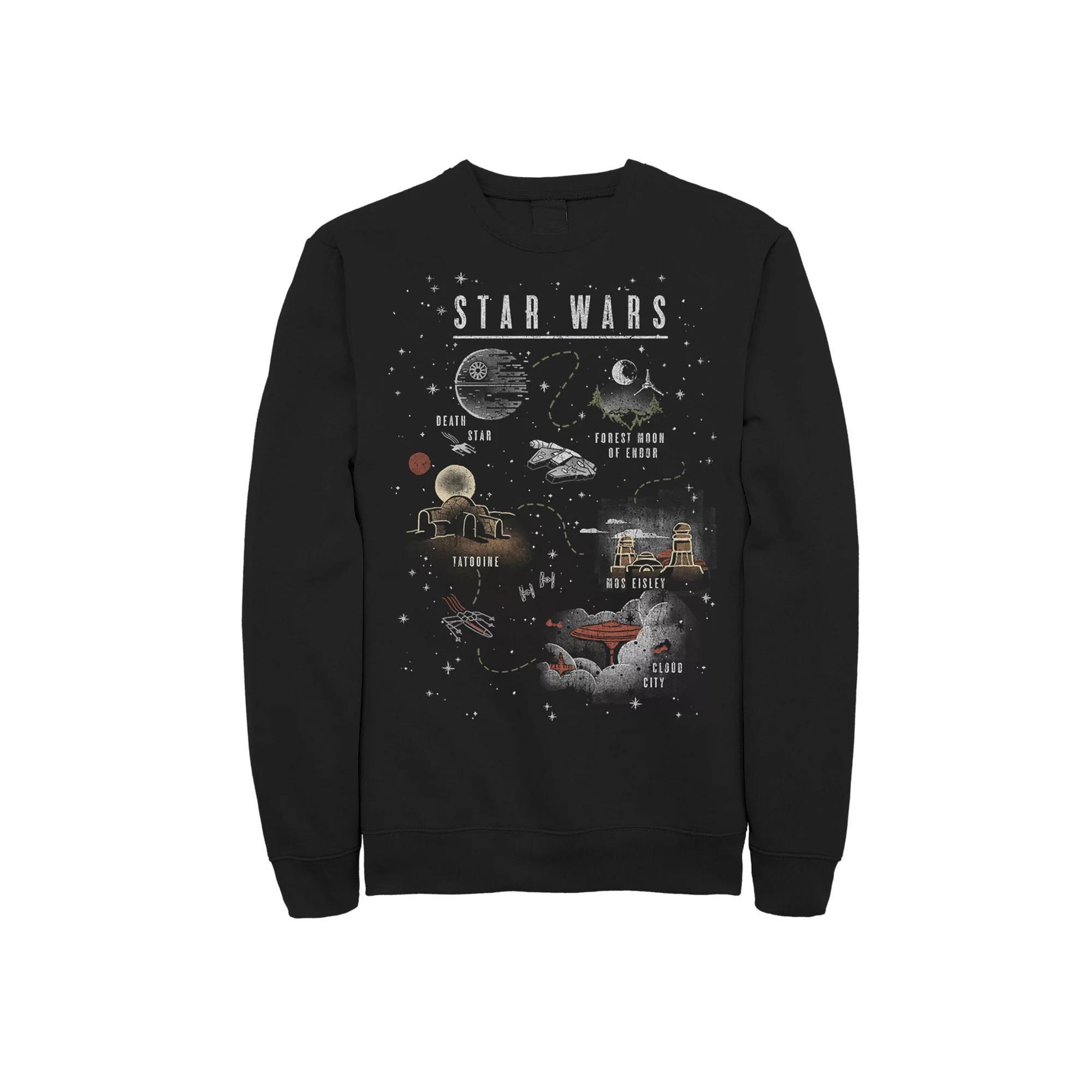 Men's Star Wars Map To The Galaxy Vintage Sweatshirt,  Product Image