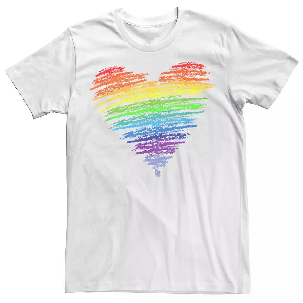 Men's Pride Love Wins Rainbow Heart Graphic Tee, Size: Small, White Product Image