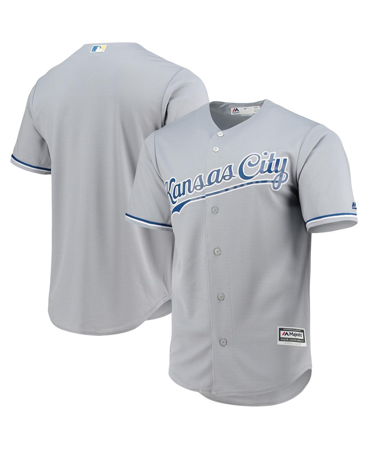 Mens Majestic Gray Kansas City Royals Team Official Jersey Product Image