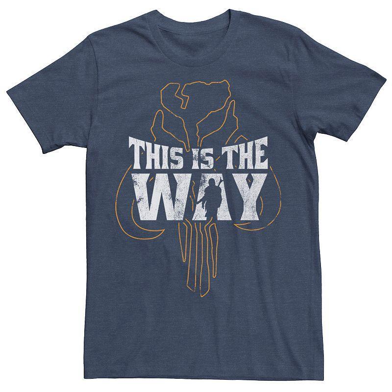 Mens Star Wars The Mandalorian This Is The Way Mythosaur Overlay Tee Navy Grey Product Image