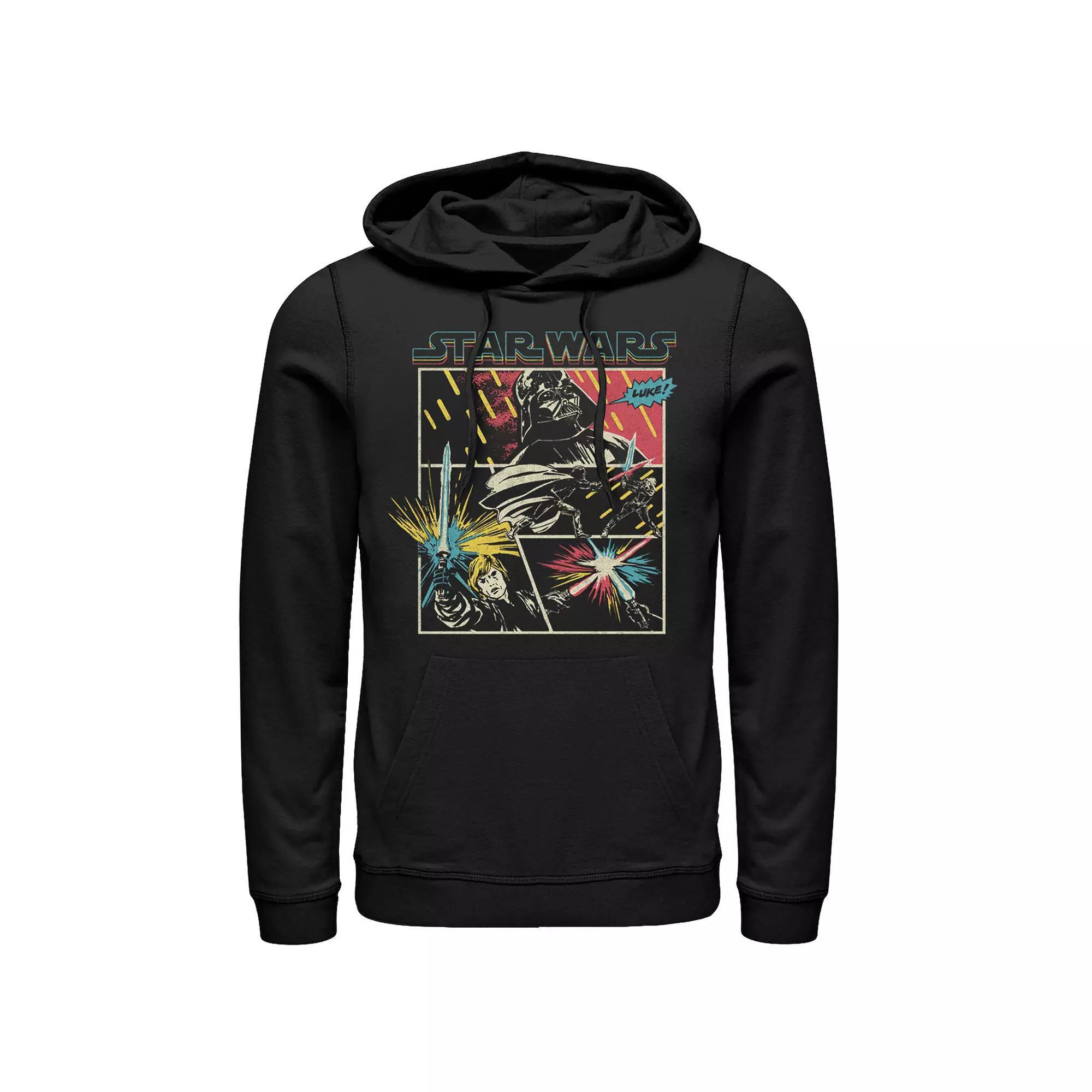 Men's Star Wars Luke & Vader Comic Fight Hoodie, Size: XXL, Black Product Image