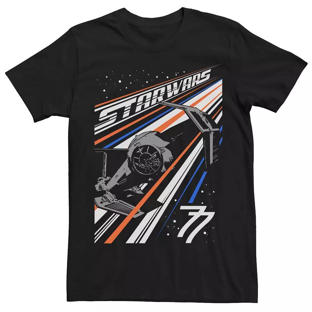 Men's Star Wars Tie Fighter Color Stripes Space Poster Graphic Tee,  Product Image