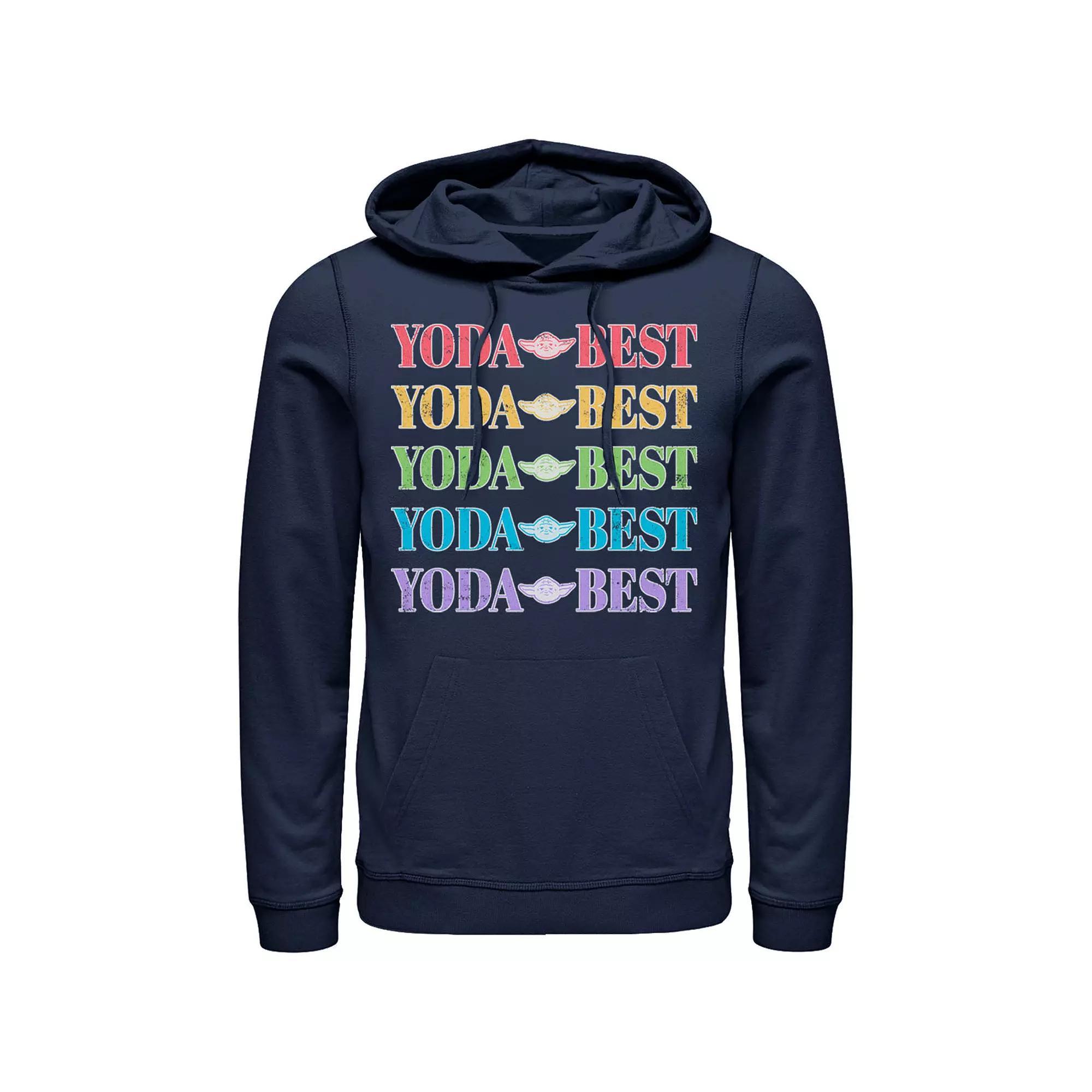 Men's Star Wars Pride Yoda Best Rainbow Text Stack Graphic Hoodie,  Product Image