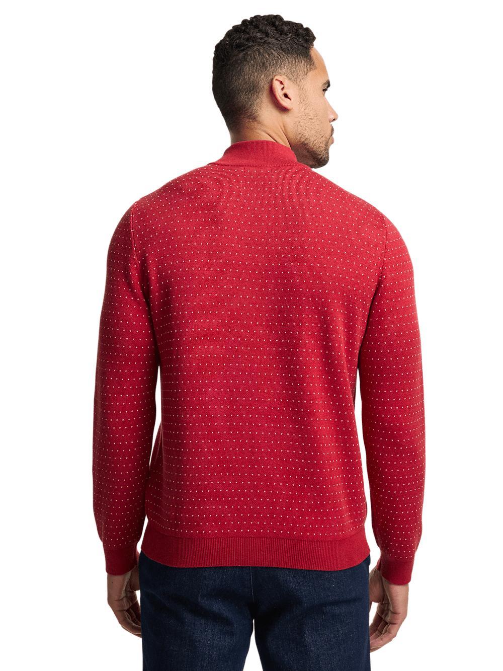 Cotton Mock Neck Sweater - Red Product Image