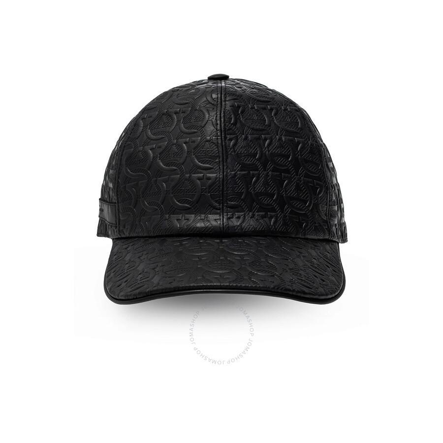 Black Gancini Leather Baseball Cap Product Image