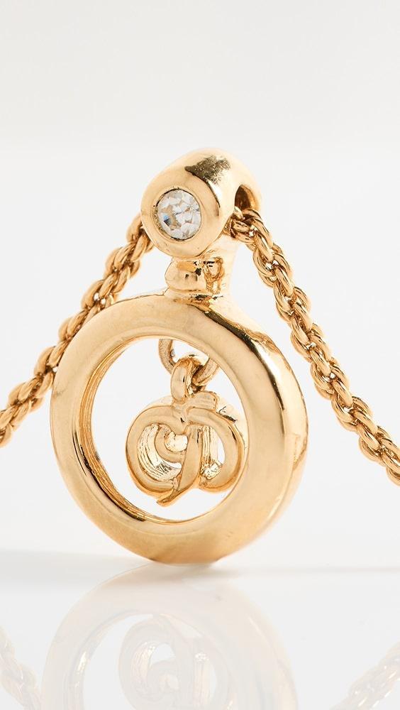 What Goes Around Comes Around Dior Gold Crystal CD Necklace | Shopbop Product Image