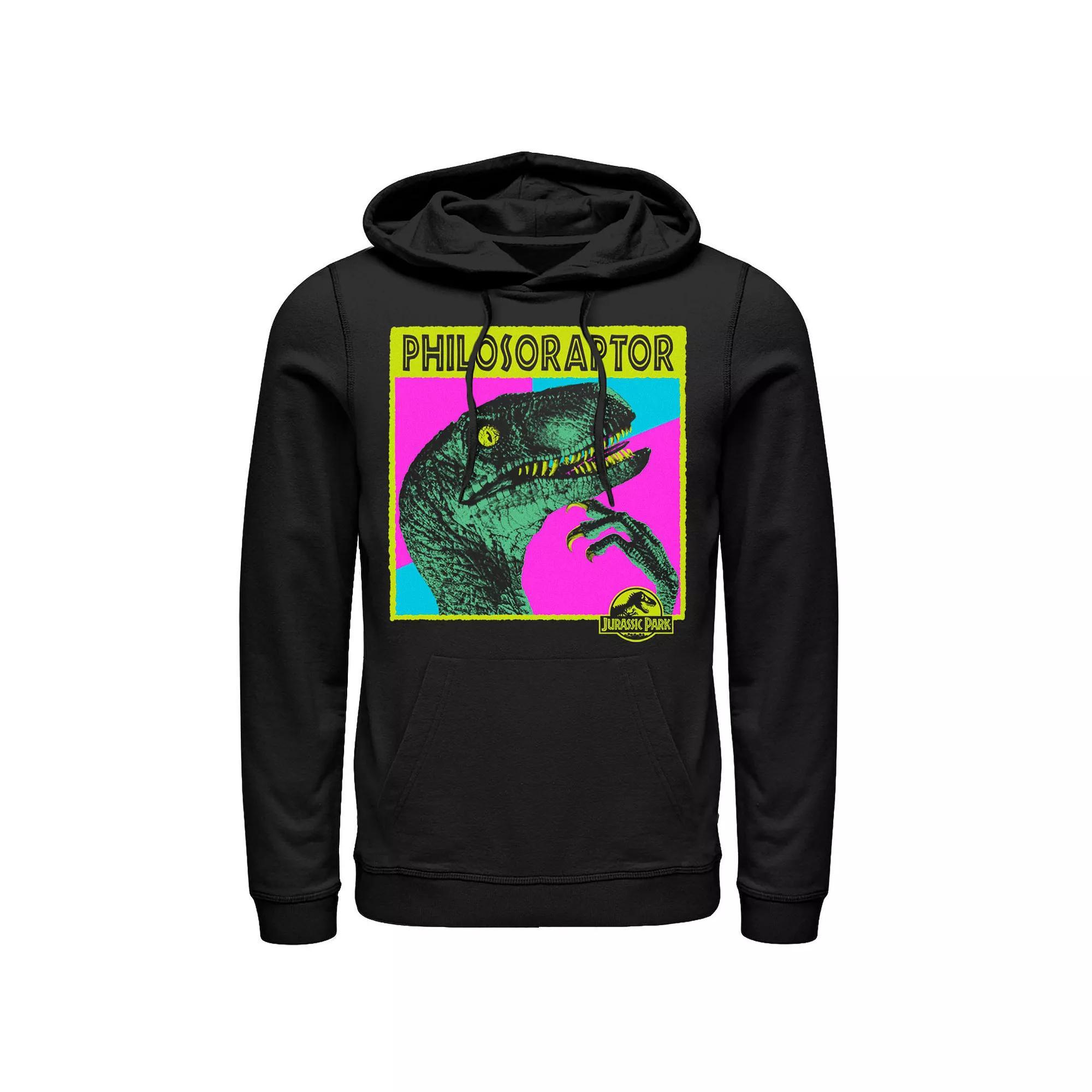 Men's Jurassic Park Philosoraptor Neon Colors Graphic Hoodie,  Product Image